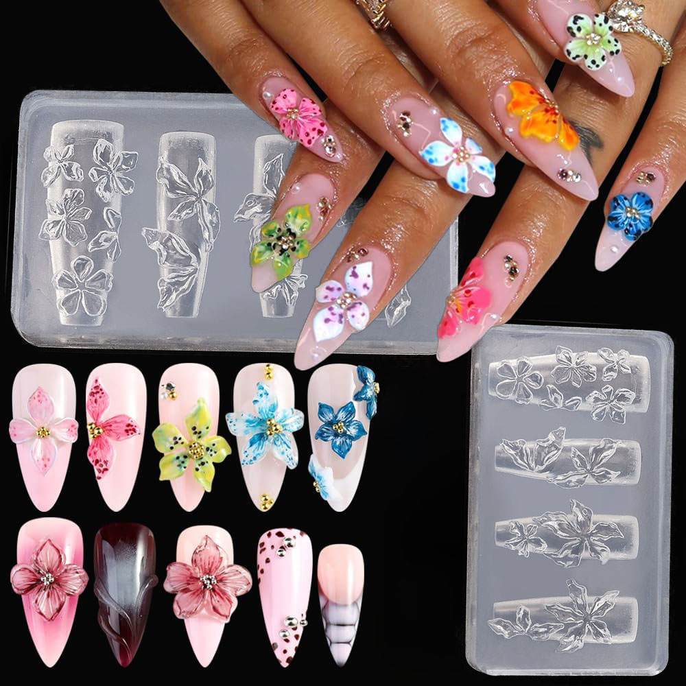 Resin Art Template - Cetakan Kuku Bunga 3D DIY Alat
