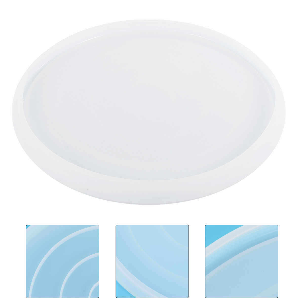 Resin Art Coasters - 1Pcs Cetakan Piring Silikon Bulat Permukaan