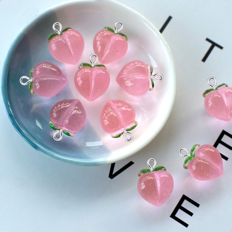 Resin Art Keychain - 10 Buah Liontin Resin Datar Transparan