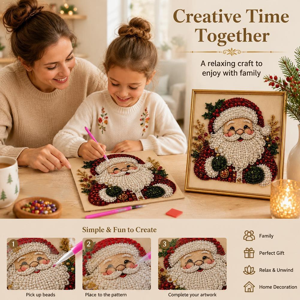 Resin Art Diy - Kit Seni Mutiara Santa Claus Natal