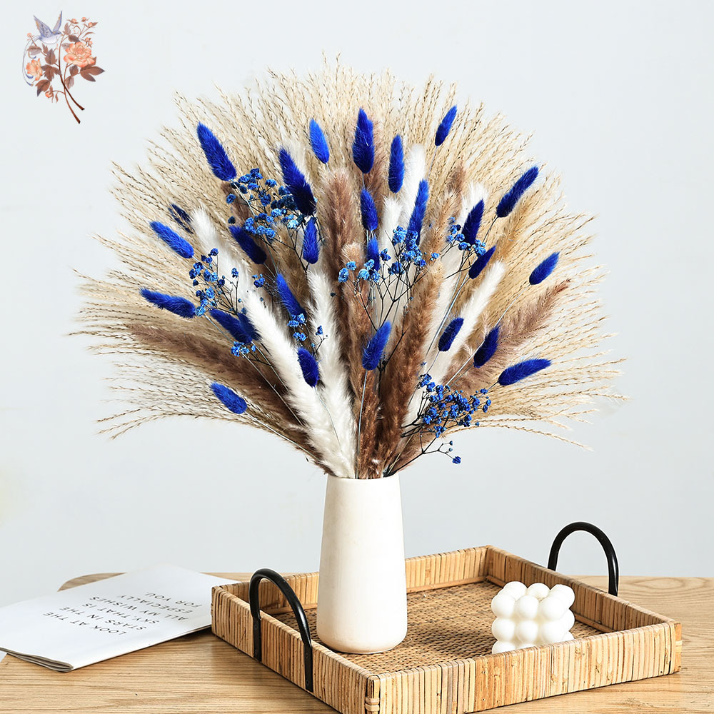 Dried Flower Pressed - 70 Batang Biru Berbulu Ekor Kelinci