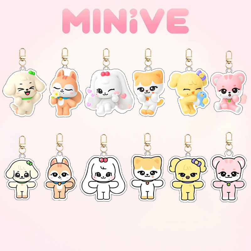 Resin Art Keychain - Ive Minivek Kpop Group Idol Gantungan