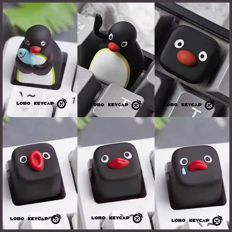 Resin Artist - Gambar Penguin Lucu Seri Pingu Keycap