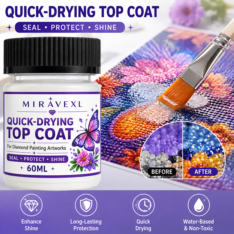 Resin Art Painting - Sealant Lukisan Berlian 60ml dengan Kuas