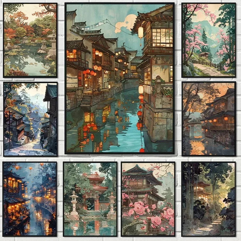 Resin Art And Deco - Poster Terinspirasi Hiroshi Yoshida Antik Lukisan