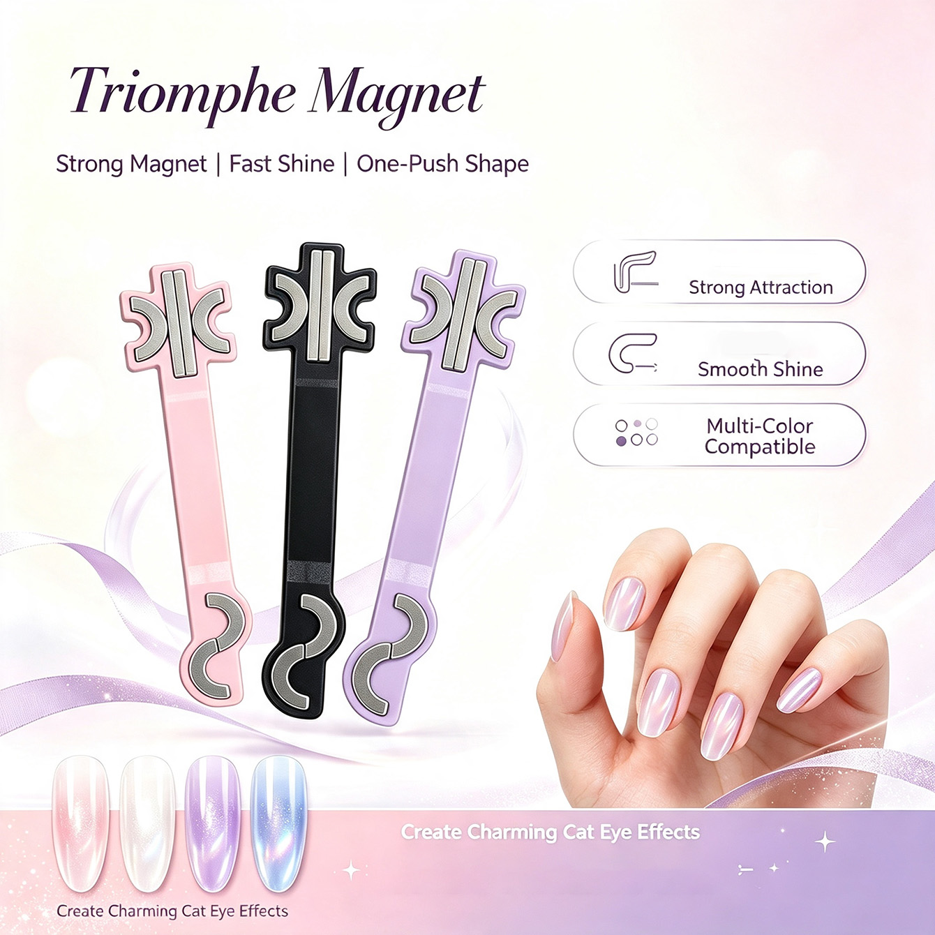 Resin Art Template - Stik Magnet Kuku Mata Kucing Bentuk
