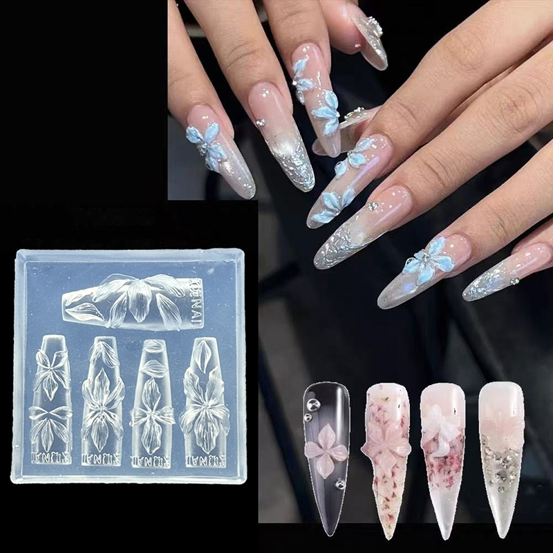Resin Art Template - Z. Cetakan Kuku Bunga 3D DIY