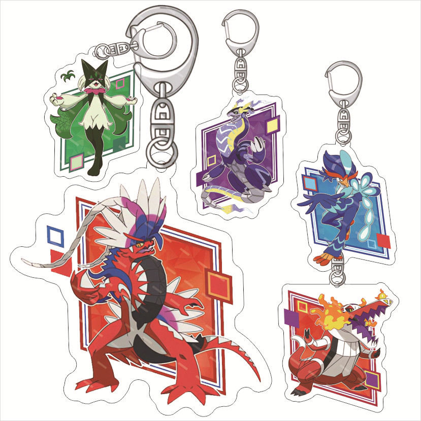 Resin Art Keychain - Pokémon Miraidon Koraidon Gantungan Kunci Akrilik