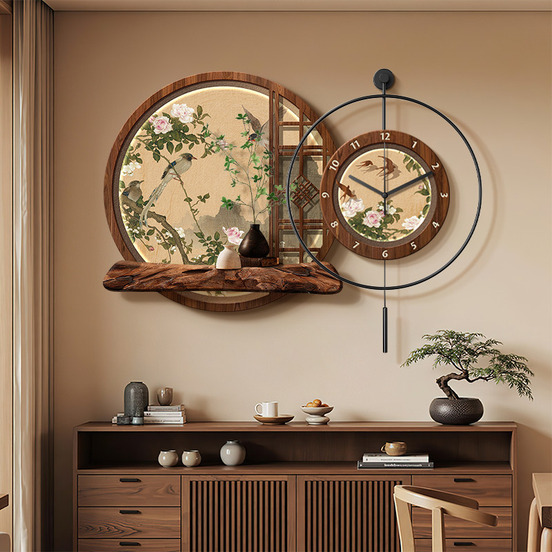 Resin Art On Wood - Lukisan Dekoratif Restoran Cina Baru: Jam
