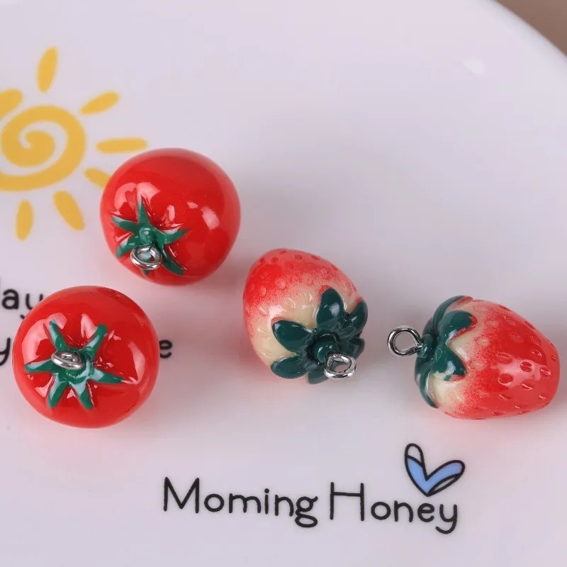 Resin Art Diy - 10 Buah Liontin Buah Mini 3D