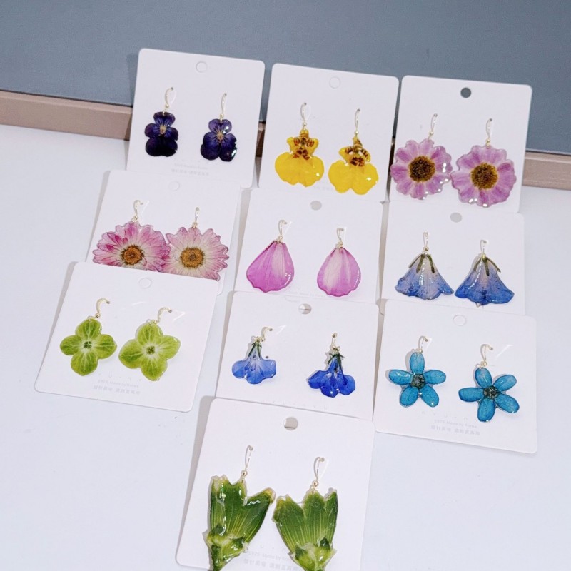 Dried Flower Pressed - Anting Resin Epoksi Seri Bunga Alami