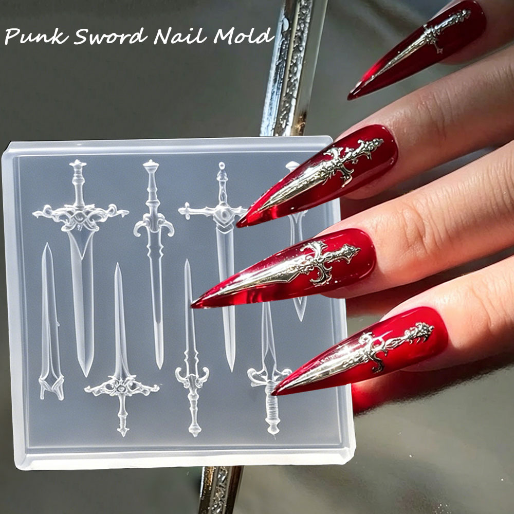 Resin Art Template - 1pcs Cetakan Silikon Pedang Retro Punk