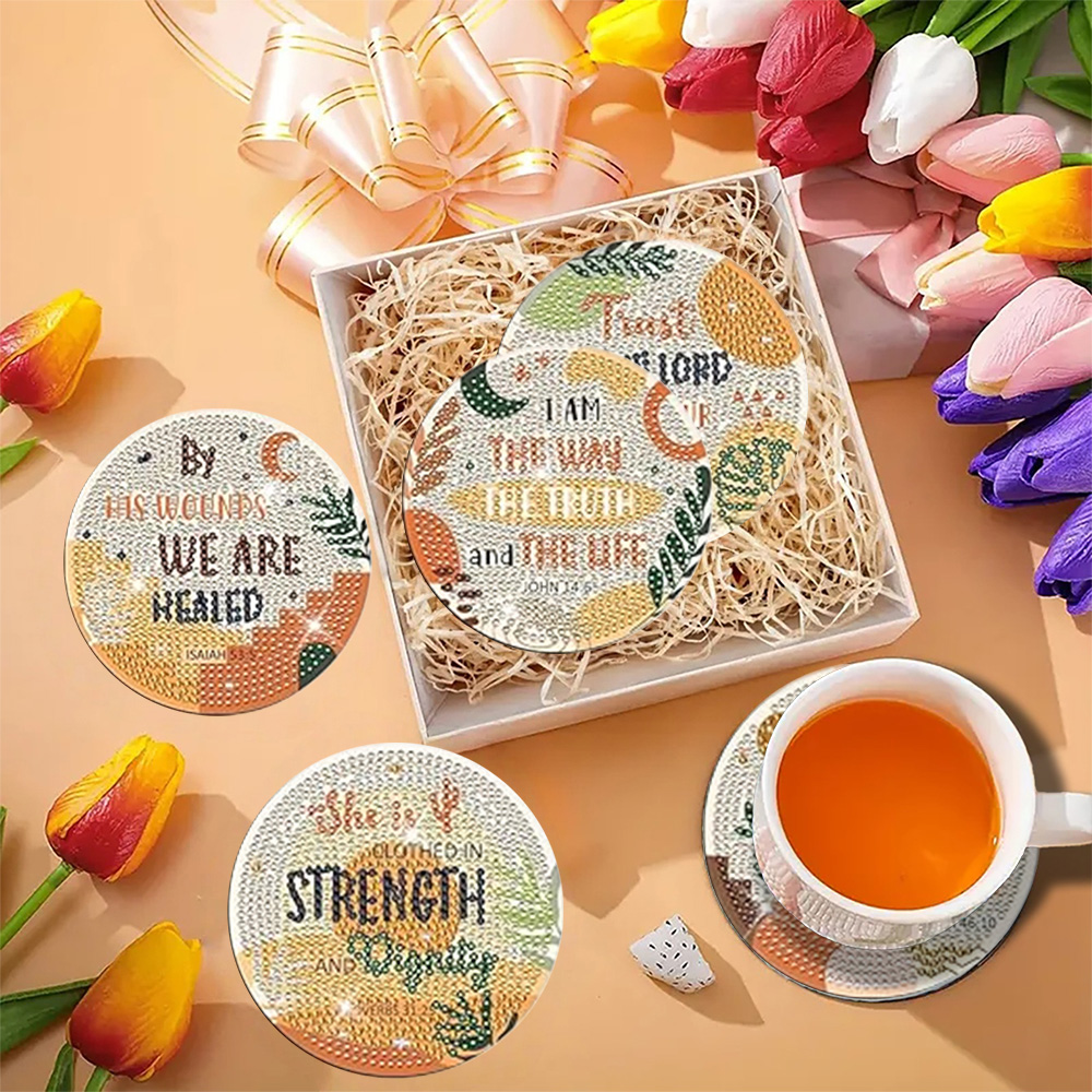 8 Buah/Set Coasters Lukisan Be - Resin Art Coasters ulasan dan harga