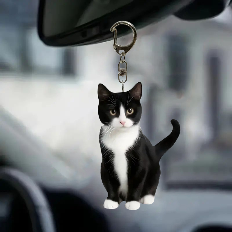 Gantungan kunci kucing hitam d - Resin Art Keychain Design ulasan dan harga