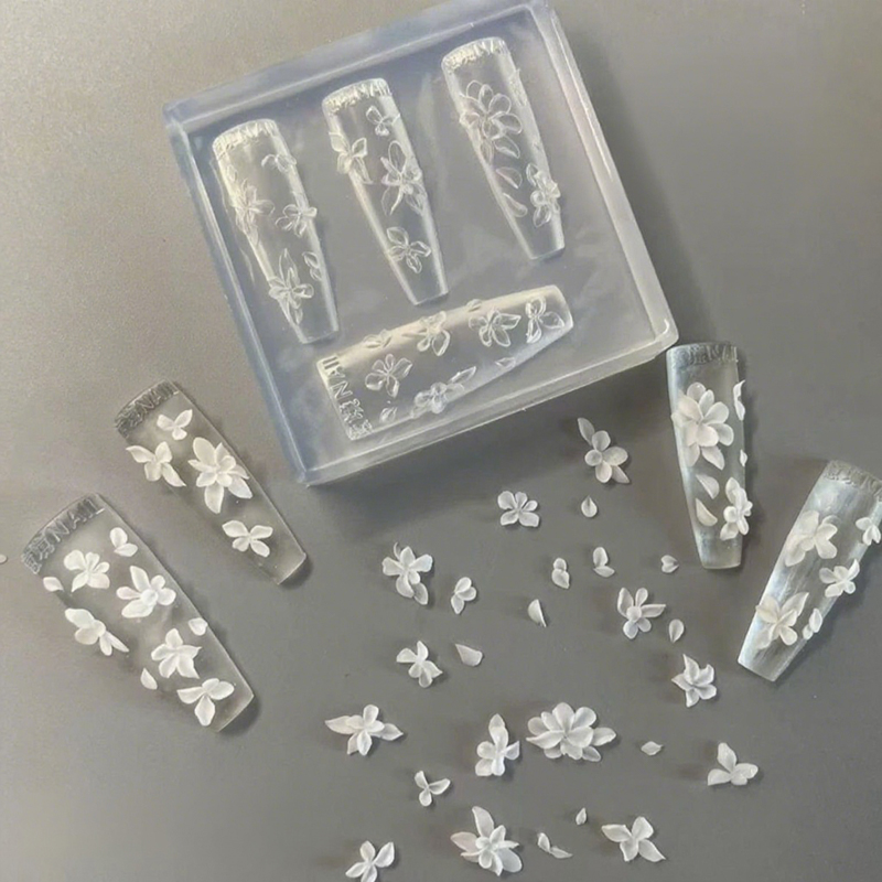 [J] Cetakan Kuku Bunga 3D DIY  - Resin Art Template ulasan dan harga