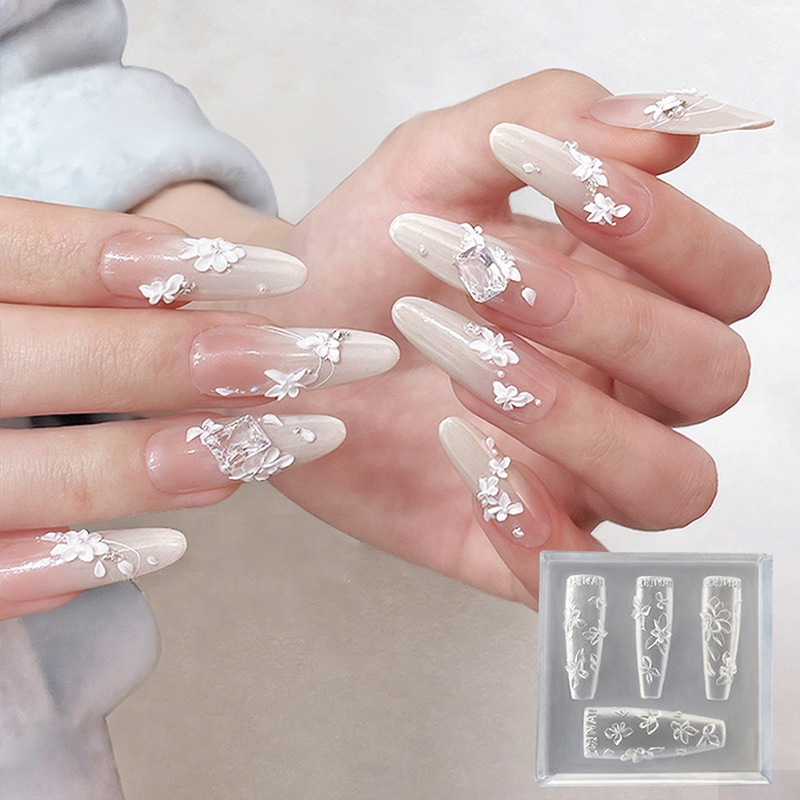 [J] Cetakan Kuku Bunga 3D DIY  - Resin Art Template ulasan dan harga