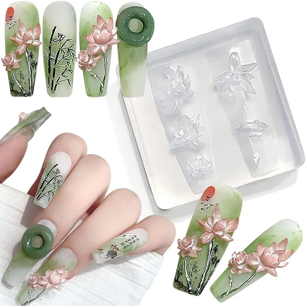 Cetakan Silikon Desain Kuku Du - Resin Art Template ulasan dan harga