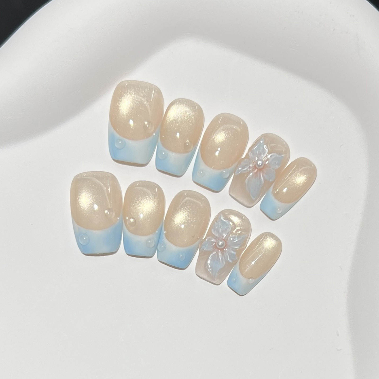 10pcs Kuku Palsu Pendek Perseg - Resin Art Diy ulasan dan harga