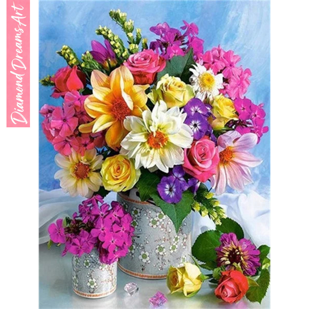 Lukisan Berlian 5D Motif Bunga - Resin Art Flowers ulasan dan harga