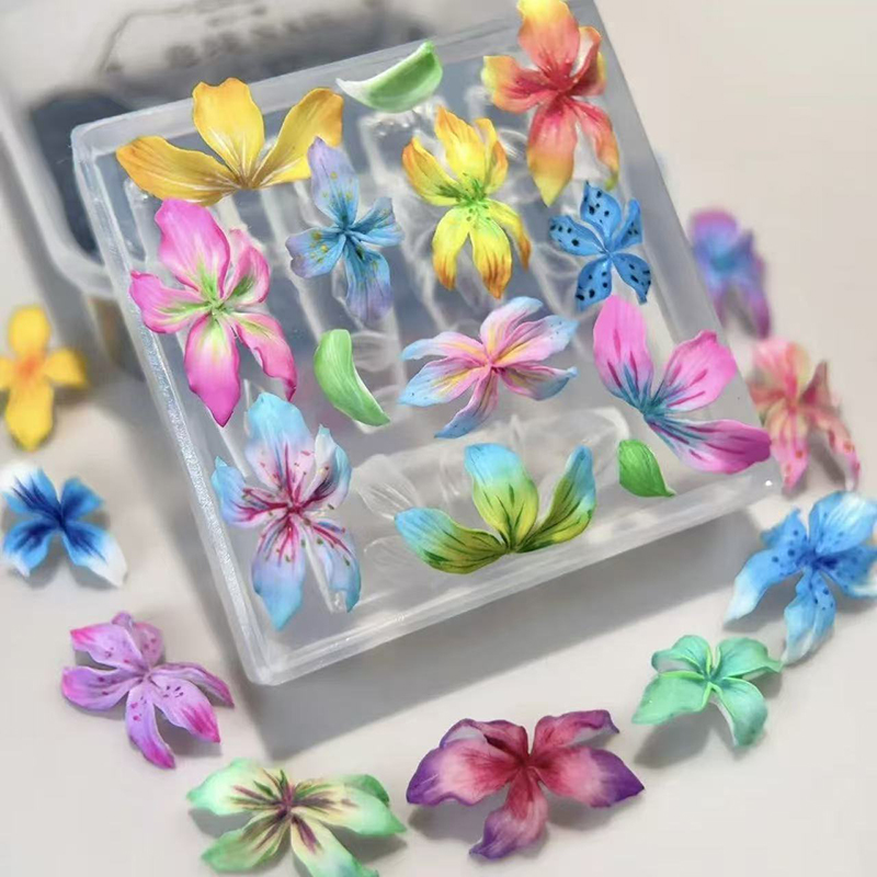 3D Flowers Nail Mold DIY Silic - Resin Art Template ulasan dan harga