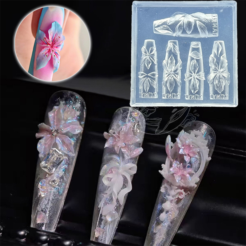 3D Flowers Nail Mold DIY Silic - Resin Art Template ulasan dan harga