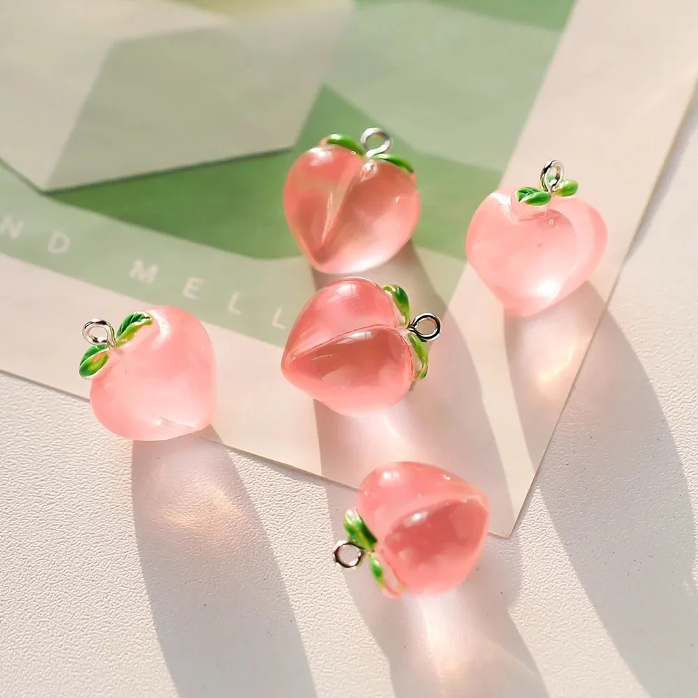 10 Buah Liontin Resin Persik M - Resin Art Keychain ulasan dan harga
