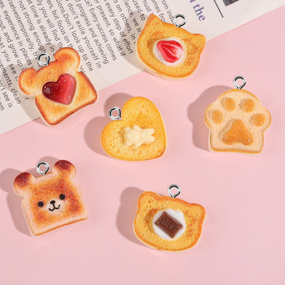 10pcs Resin Charms Bentuk Hati - Resin Art Keychain ulasan dan harga
