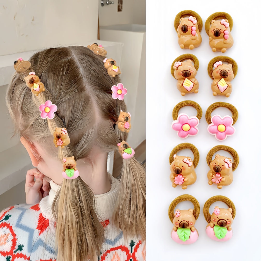 10Pcs Ikat Rambut Capybara Luc - Resin Art For Kids ulasan dan harga