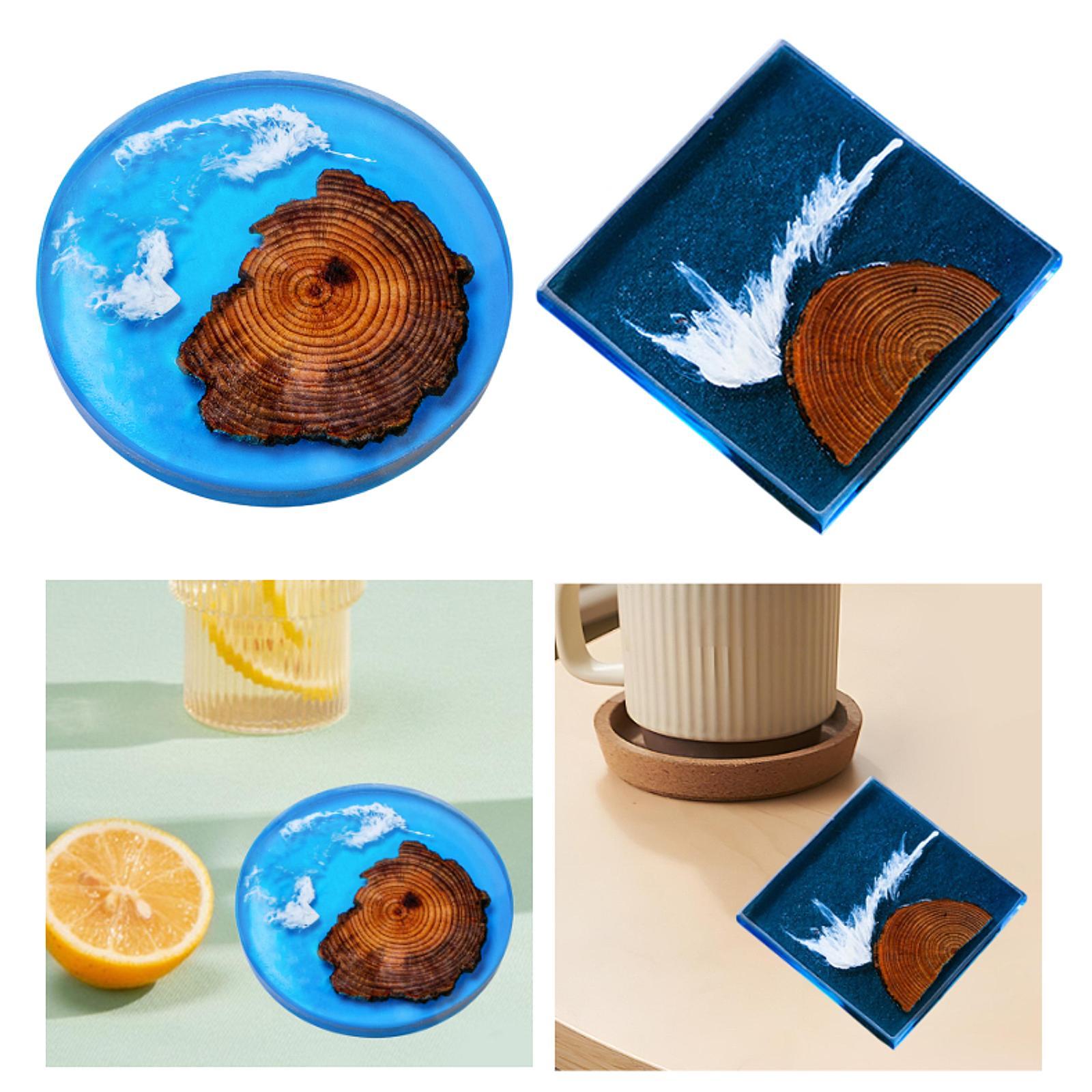 6 Buah Tatakan Gelas Epoxy Set - Resin Art Coasters ulasan dan harga