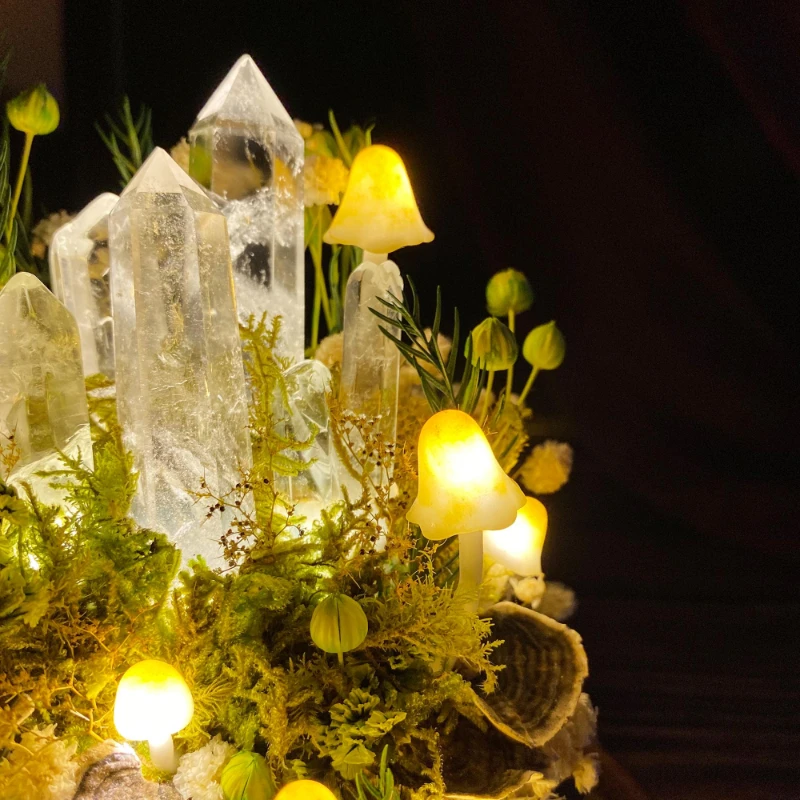 Lampu Malam Jamur dengan Kubah - Resin Art On Wood ulasan dan harga