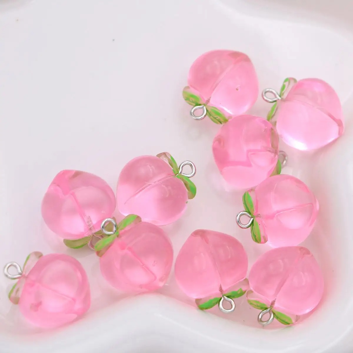10Pcs Liontin Buah Persik Mini - Resin Art Keychain ulasan dan harga