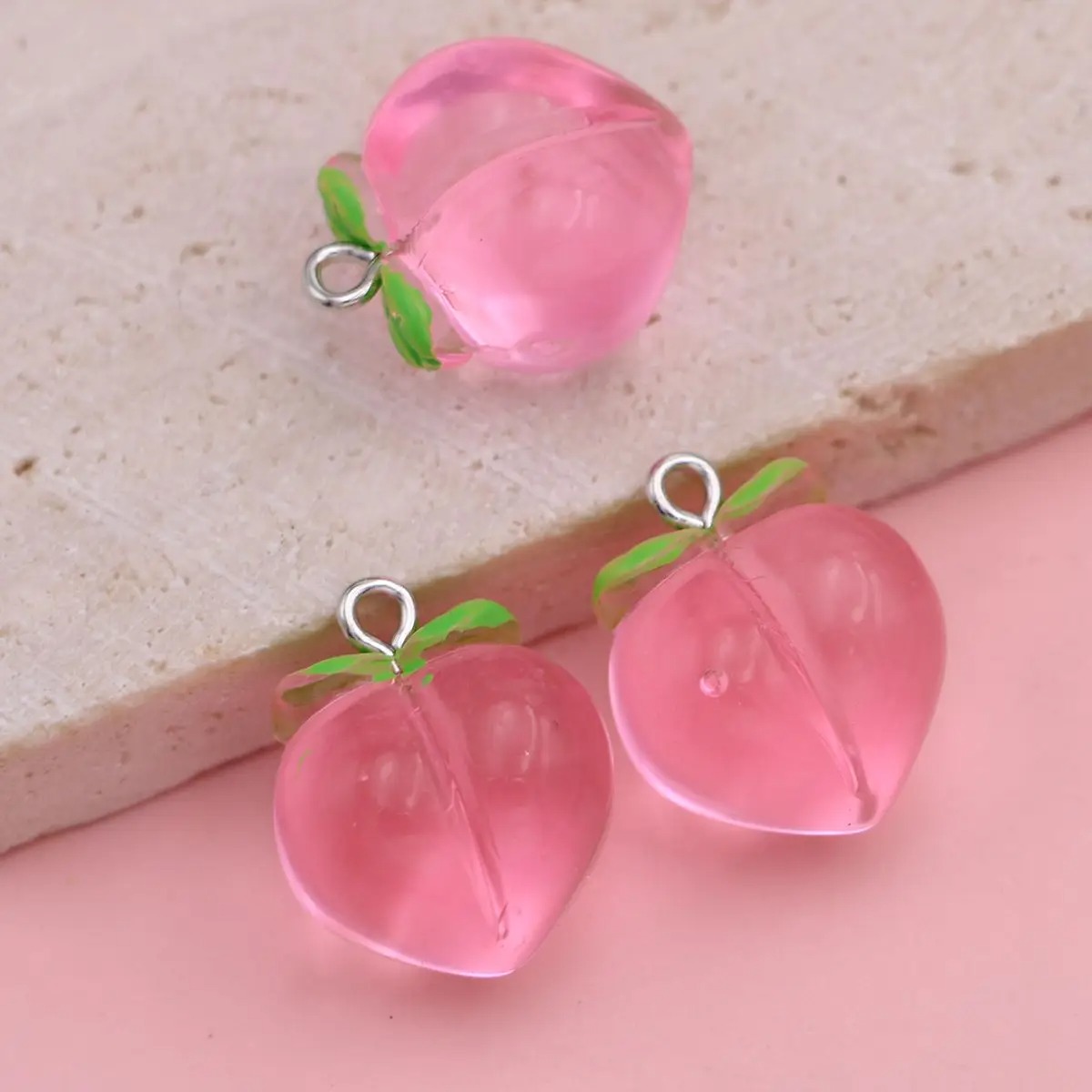 10Pcs Liontin Buah Persik Mini - Resin Art Keychain ulasan dan harga