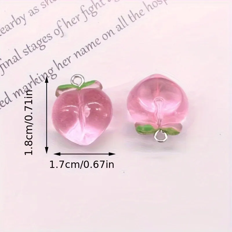 10Pcs Liontin Buah Persik Mini - Resin Art Keychain ulasan dan harga