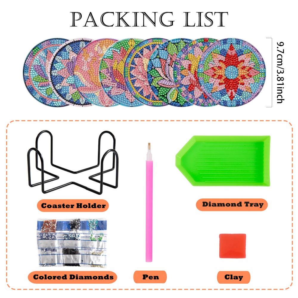 8 Buah/Set Tatakan Gelas Lukis - Resin Art Coasters ulasan dan harga